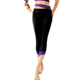 Siren Cropped Leggings - Black / Purple